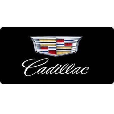 Cadllac Logo - Cadillac Emblem With Script On Black Photo License Plate