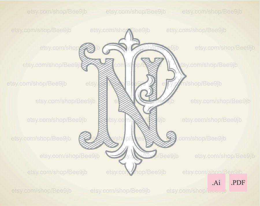 PN Logo - Vintage Monogram PN , NP | Wedding logo | Wedding Clip Art