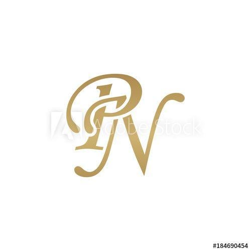 PN Logo - Initial letter PN, overlapping elegant monogram logo, luxury golden ...