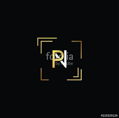 PN Logo - Initial Gold letter NP PN Logo Design with black Background Vector ...