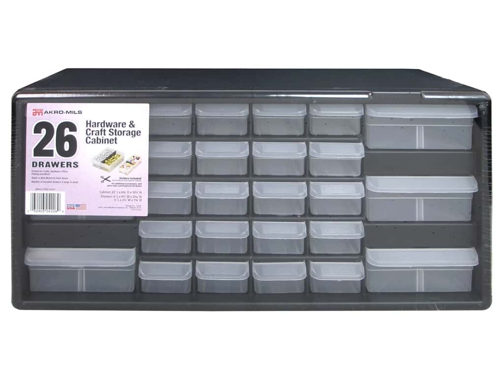 Akro-Mils Logo - Akro Mils Hardware & Craft Storage Cabinet 26 Drawer Black Grey