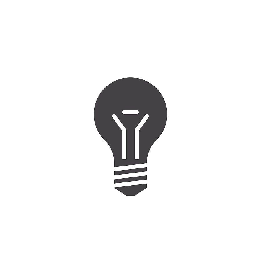 Lamp Logo - Lightbulb Icon Vector, Lamp Solid Logo Illustration, Pictogram Isolated On White
