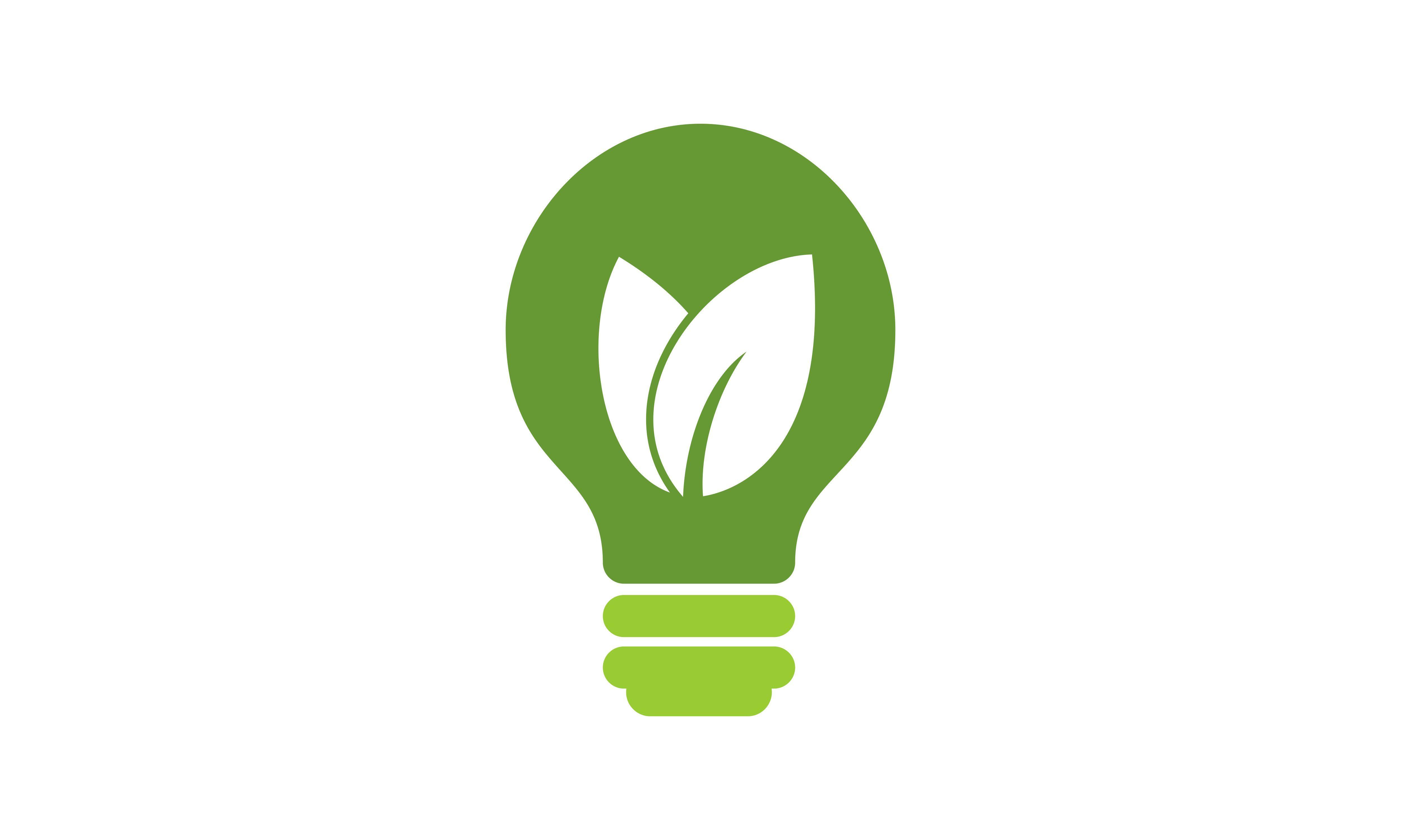 Lamp Logo - Recycle, go green, ecology, lamp logo