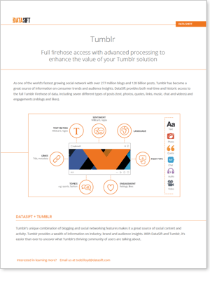 DataSift Logo - Tumblr Data Sheet | DataSift