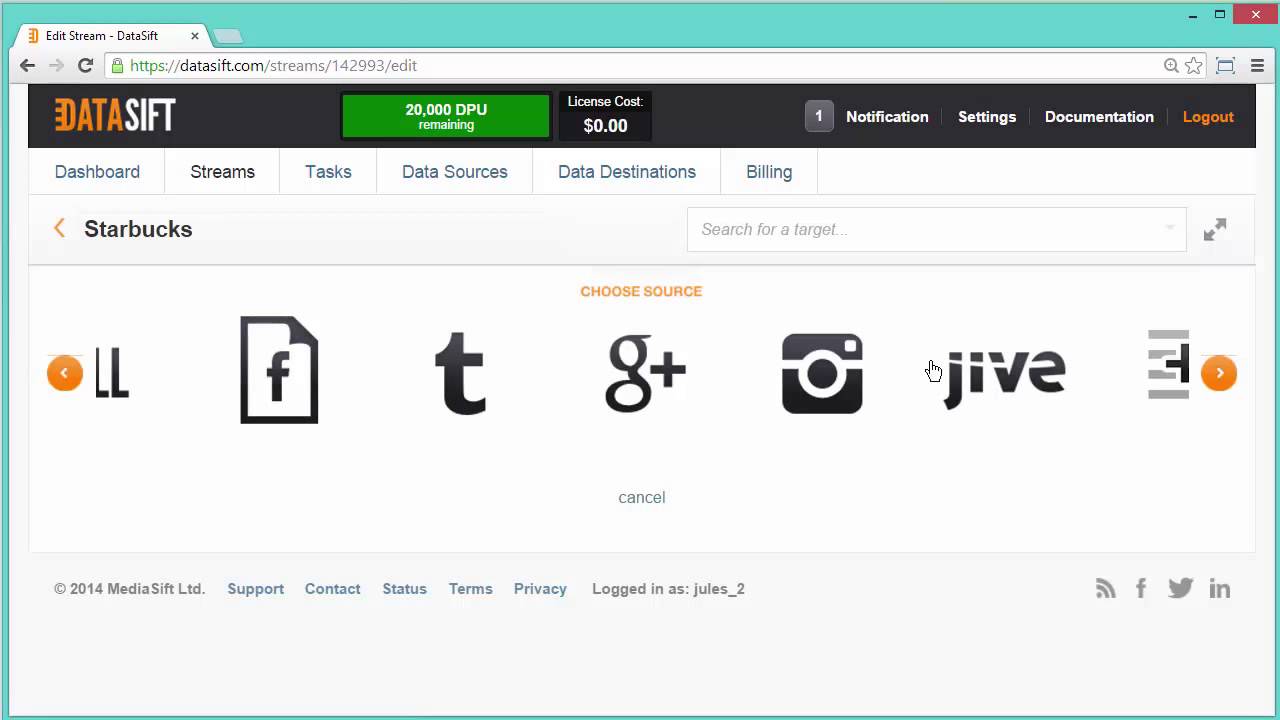 DataSift Logo - Datasift Developer Site | Quick Start using Query Builder