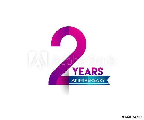 2nd Logo - two years anniversary celebration logotype colorful design with blue ...