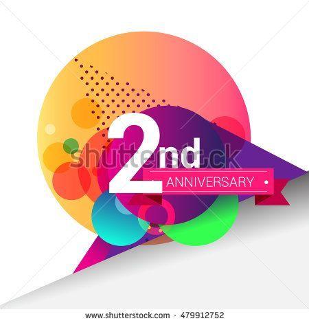 2nd Logo - 2nd Anniversary logo, Colorful geometric background vector design ...