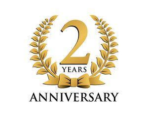 2nd Logo - anniversary logo ribbon wreath black background 2 - Buy this stock ...