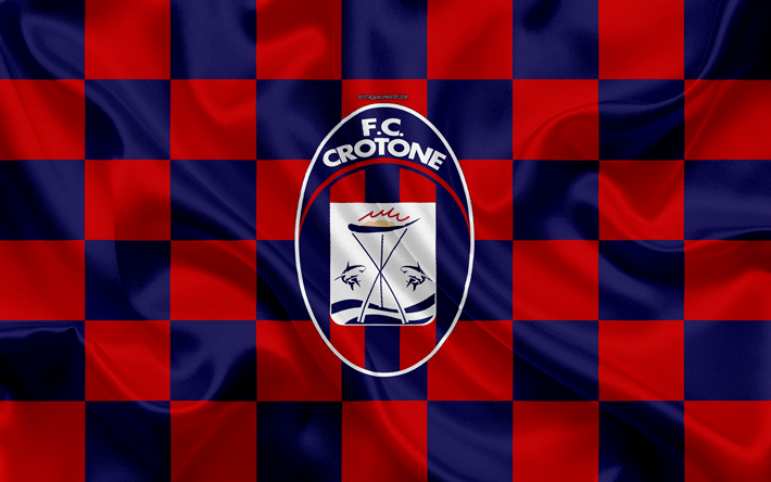 Crotone Logo - Download wallpapers FC Crotone, 4k, logo, creative art, blue red ...