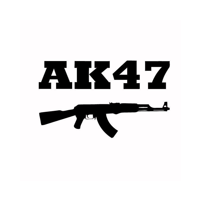 AK-47 Logo - T Shirt AK 47 Kalachnikov Black White