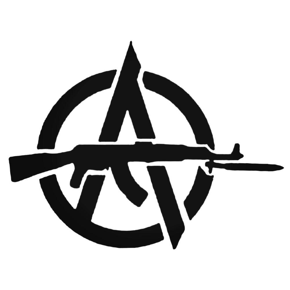 AK-47 Logo - Anarchy With Ak47 Decal Sticker
