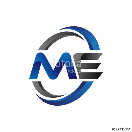Me Logo - Simple Modern Initial Logo Vector Circle Swoosh me Stock image