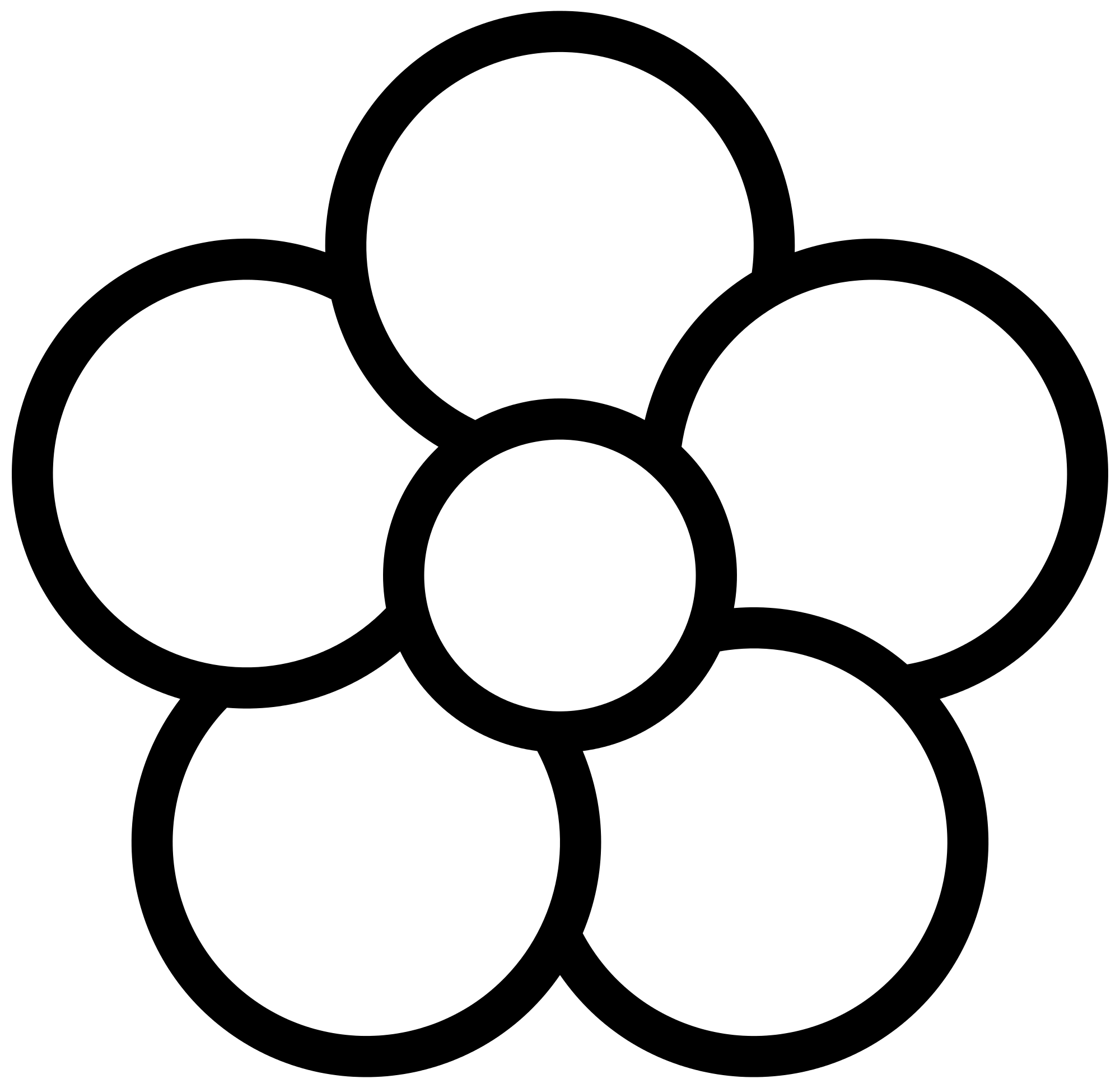 Black and White Flower Logo - 7 petal flower clip freeuse library - RR collections
