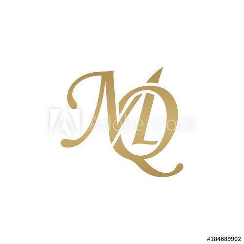 MQ Logo - Initial letter MQ, overlapping elegant monogram logo, luxury golden ...