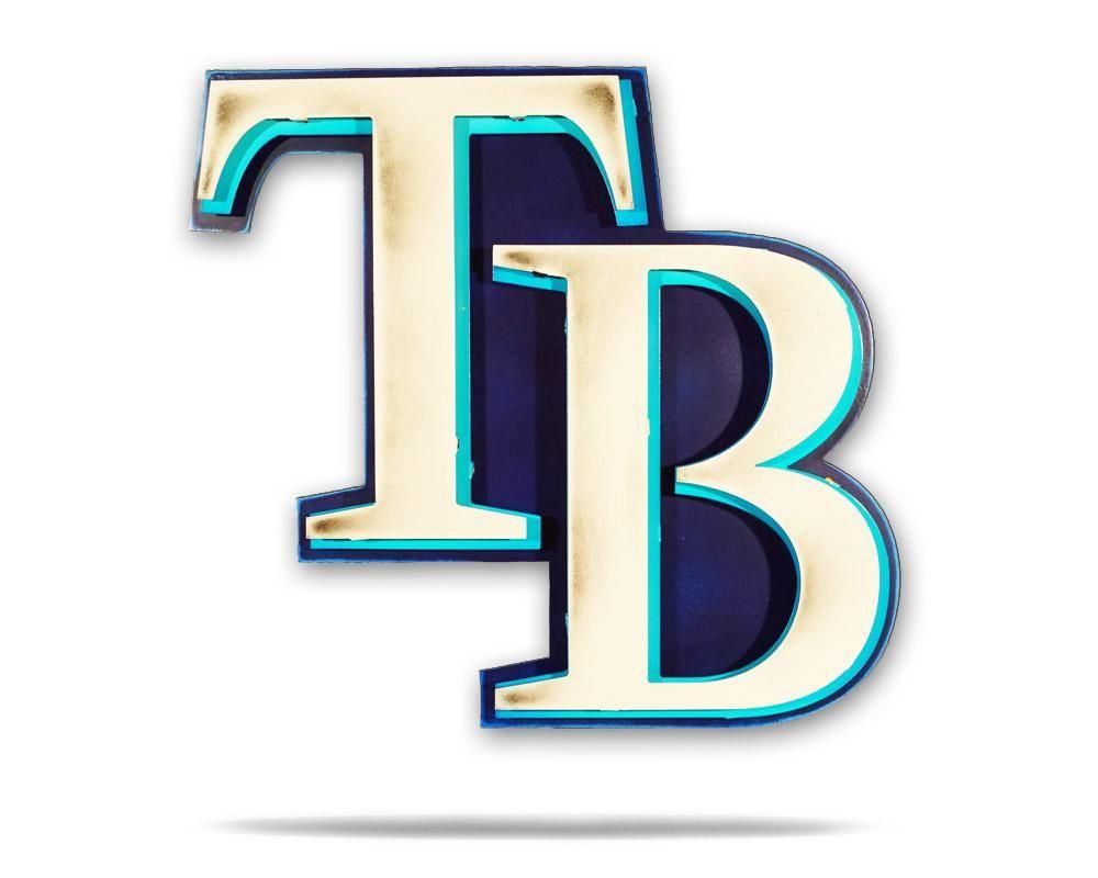 Tampa Logo - Tampa Bay Rays TB Logo 3D Metal Artwork