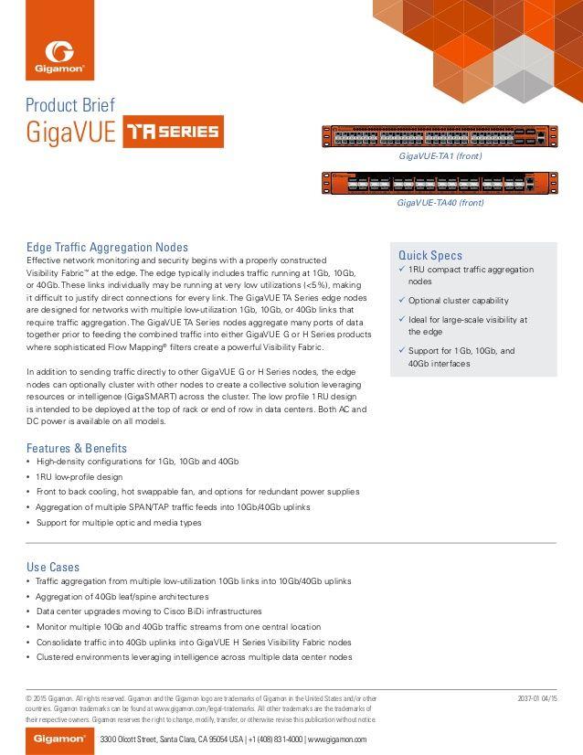 Gigamon Logo - Edge Traffic Aggregation Node - GigaVUE TA Series Product Brief