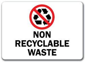 Non-Recyclable Logo - Details about Non Recyclable Waste with Graphic Sign x 14 OSHA Safety Sign
