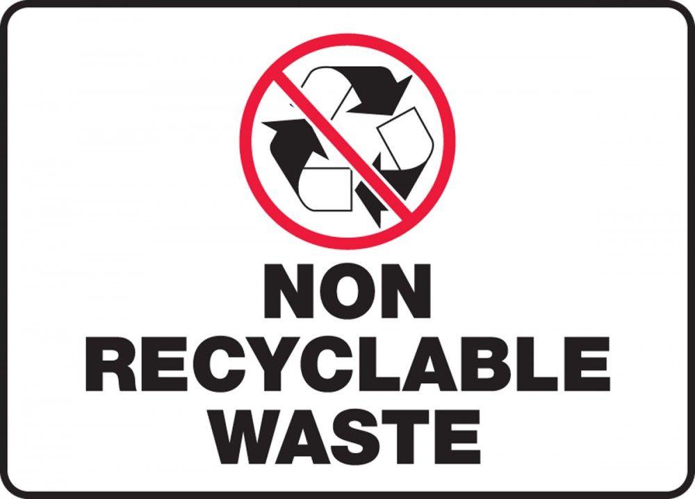 Non-Recyclable Logo - Safety Sign: Non Recyclable Waste