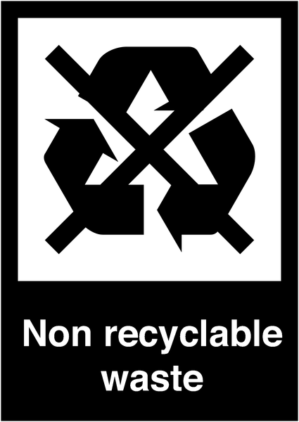 Non-Recyclable Logo - Non Recyclable Waste' Adhesive Signs