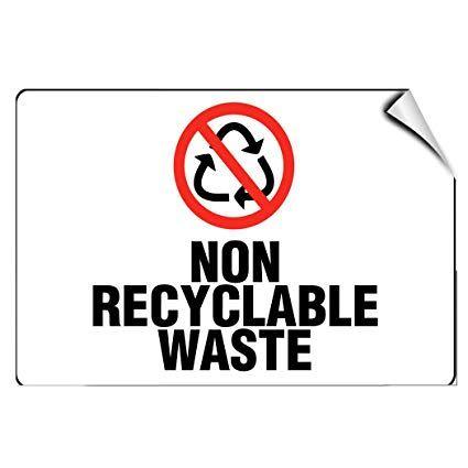 Non-Recyclable Logo - Amazon.com: Non Recyclable Waste Activity Recycling LABEL DECAL ...