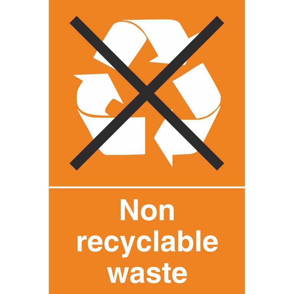 Non-Recyclable Logo - Non Recyclable Waste Signs. Other Waste Recycling Signs. Safety