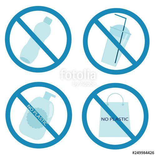 Non-Recyclable Logo - Plastic garbage forbidden sign. non recyclable Waste, plastic trash