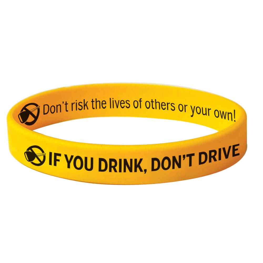 Silicone Logo - If You Drink, Don't Drive Silicone Bracelet With Key Logo