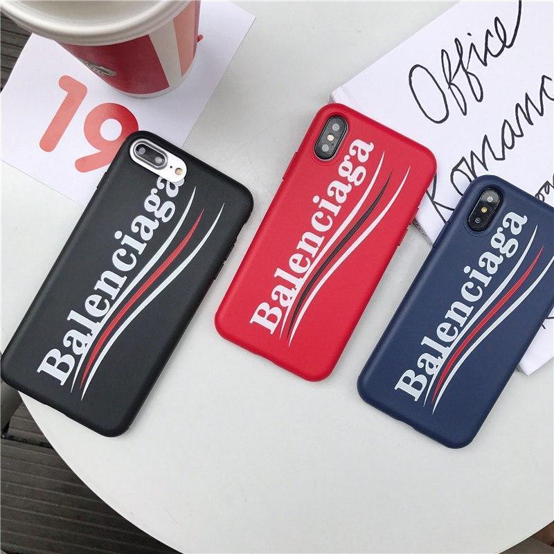 Silicone Logo - Balenciaga Stylish Sports Soft Silicone Curved Logo iPhone Case For iPhone  X / XS / XS Max / XR