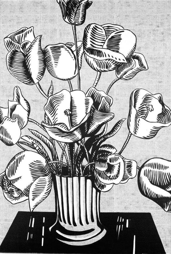 Black and White Flower Logo - Black Flowers - Roy Lichtenstein | The Broad
