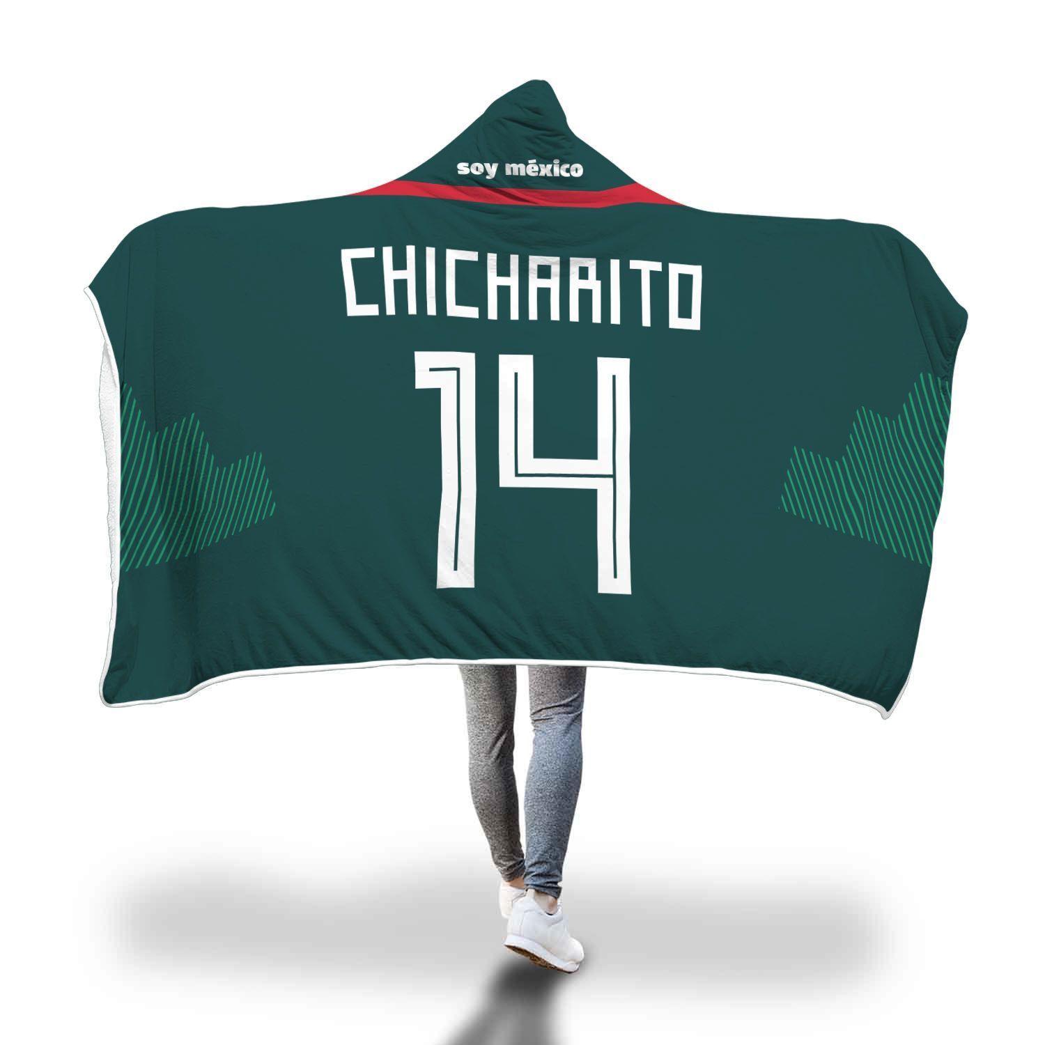 Chicharito Logo - Javier Chicharito Mexico Home Jersey 2018 Hooded Blanket - FIFA World Cup
