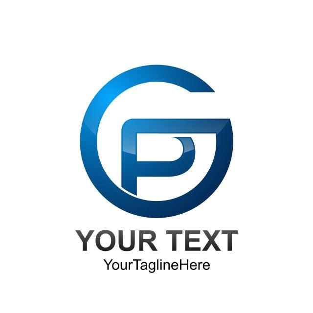 GP Logo - initial letter gp logo template colored blue circle design Template