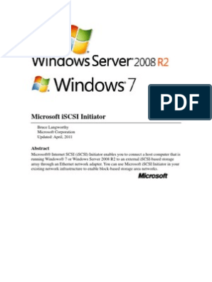 iSCSI Logo - iSCSI Initiator User's Guide for Windows 7. Communications