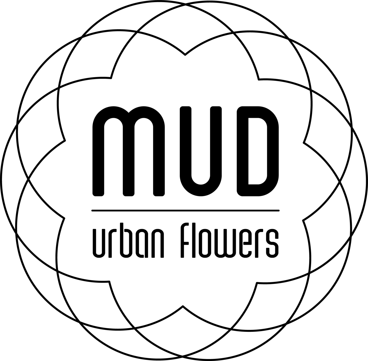 Black and White Flower Logo - Shop. MUD Urban Flower Delivery Edinburgh