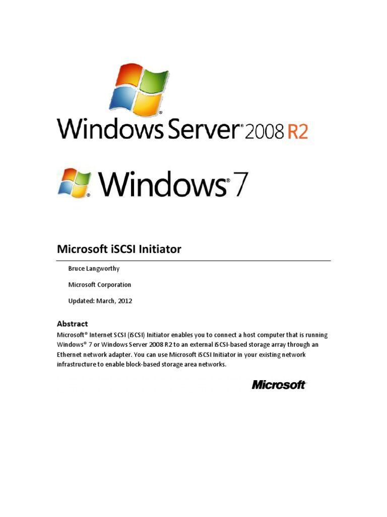 iSCSI Logo - iSCSI Initiator User's Guide for Windows 7. Network Interface