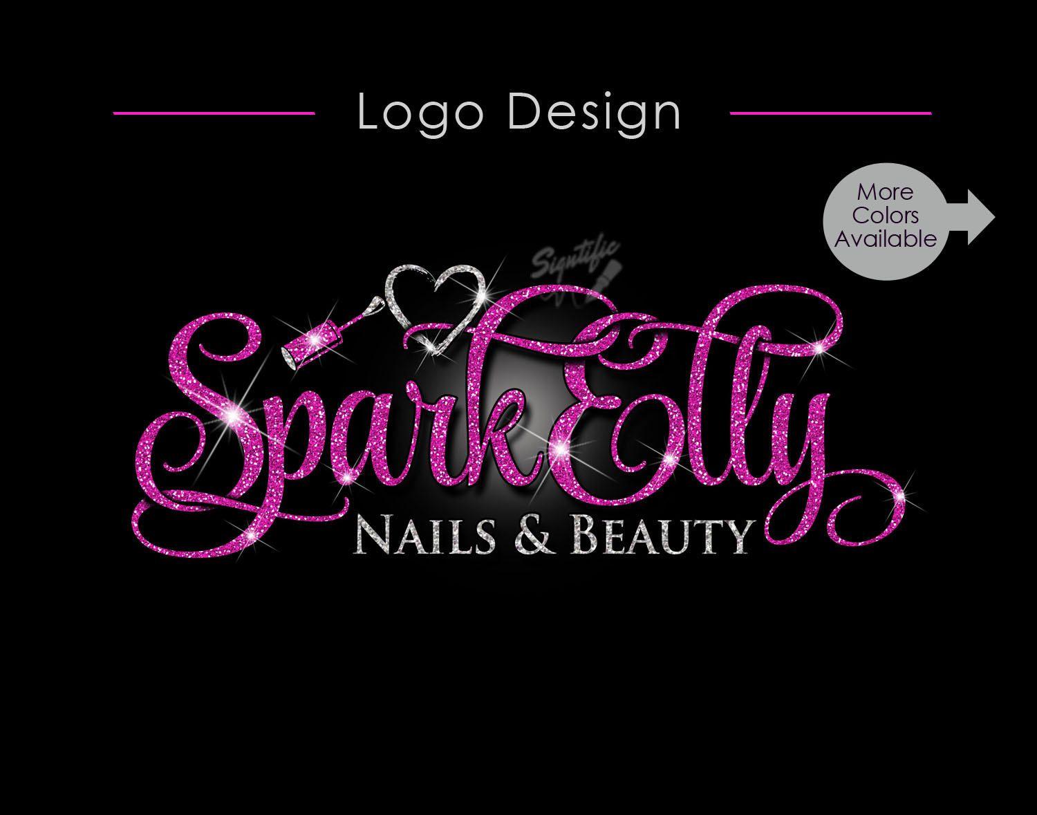 Glitter Logo - Nail Salon Logo, Glitter Logo, Bling logo, Nail Polish Logo, Logo for ...