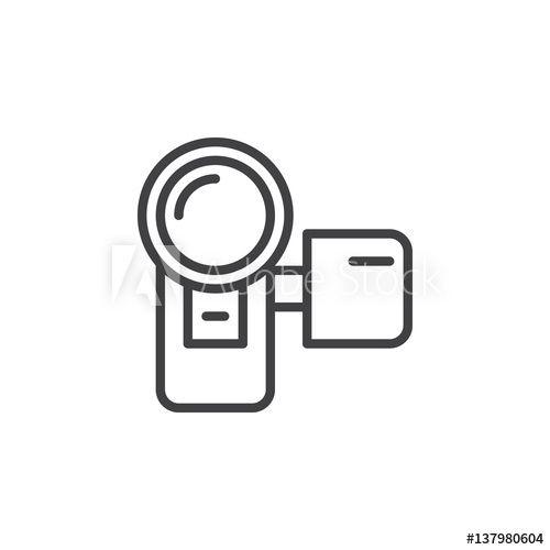 Camcorder Logo - Camcorder, video camera line icon, outline vector sign, linear style