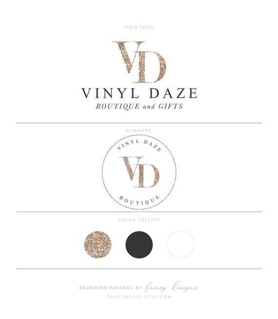 Glitter Logo - Rose Gold Logo Glitter Logo Vinyl Logo Boutique Logo Photography ...