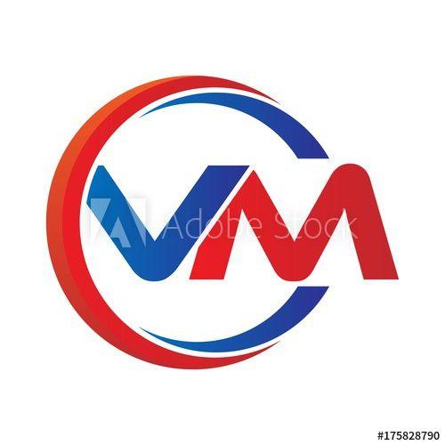 VM Logo - vm logo vector modern initial swoosh circle blue and red - Buy this ...