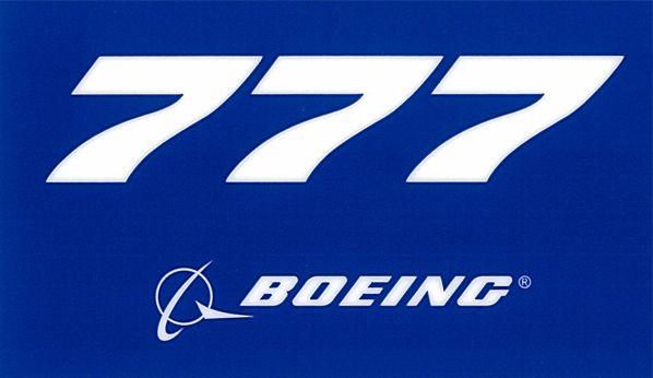 777 Logo - BOEING 777 PLANE STICKER BLUE