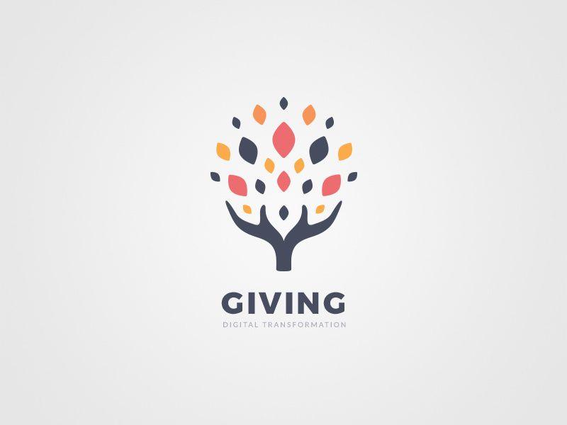 Giving Logo - Giving logo - colored by Dtail Studio on Dribbble