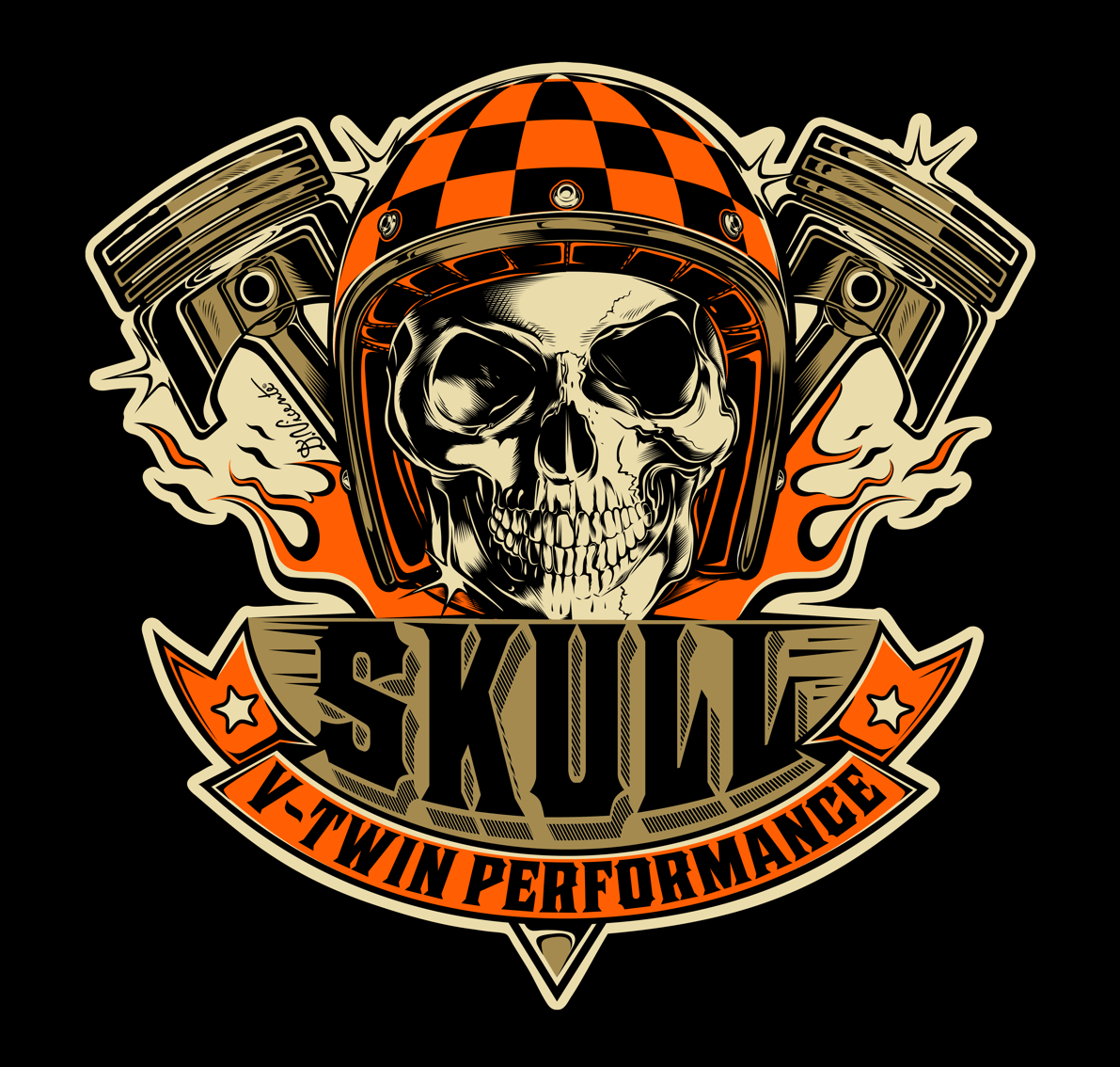 V-Twin Logo - Logo Design SKULL V TWIN PERFORMANCE.2016 !!!. ROCK