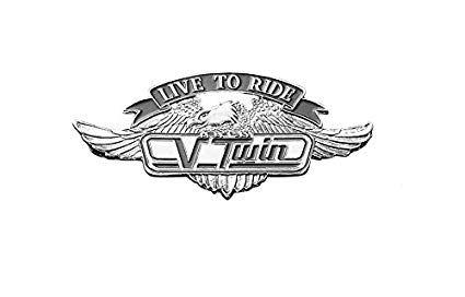 V-Twin Logo - Highway Hawk 01-299 Live To Ride V Twin Emblem Small