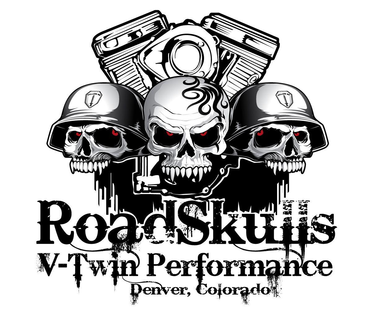 V-Twin Logo - Bold, Playful, It Company Logo Design For RoadSkulls V Twin