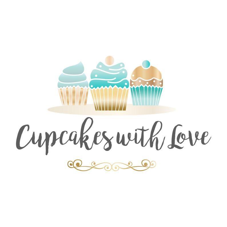 Cupcakes Logo - Cake bakery logo design, sweets Logo design, cupcakes Business Logo,  graphic design, logo design, sweets logo,cupcake logo design blue gold