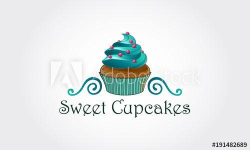 Cupcakes Logo - Bakery Cupcakes Logo is a combined with vintage and modern style ...