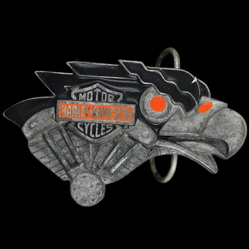 V-Twin Logo - Harley Davidson Motorcycle Eagle Bar Shield Logo V Twin Biker Rider Original Collectible Vintage Belt Buckle