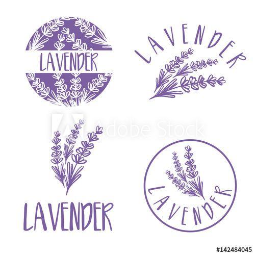 Lavender Logo - Set of template logo design of abstract icon lavender. Vector ...