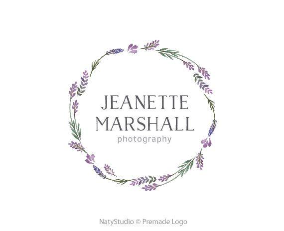 Lavender Logo - Lavender wreath logo flowers logo custom logo design premade logo ...