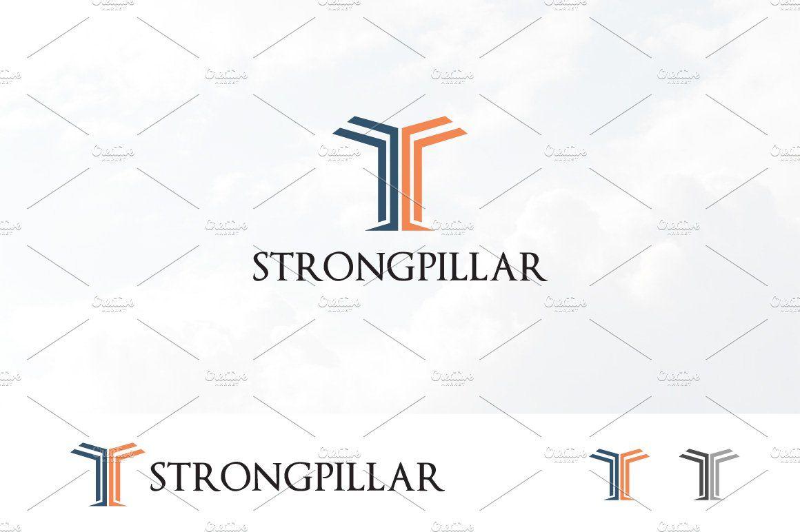 Pillar Logo - T Letter Strong Pillar Logo