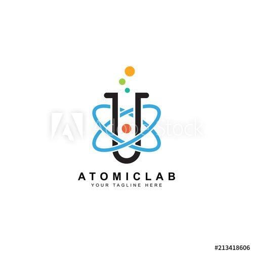 Lab Logo - science lab logo, illustration of atomic nucleus vector design